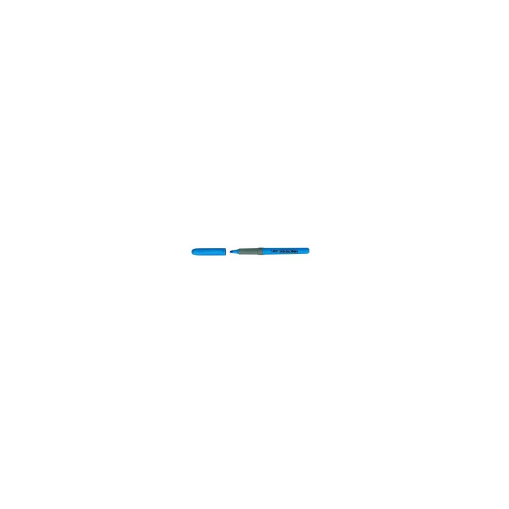 bic brite liner grip marcador 12 pieza(s) punta de cincel azul