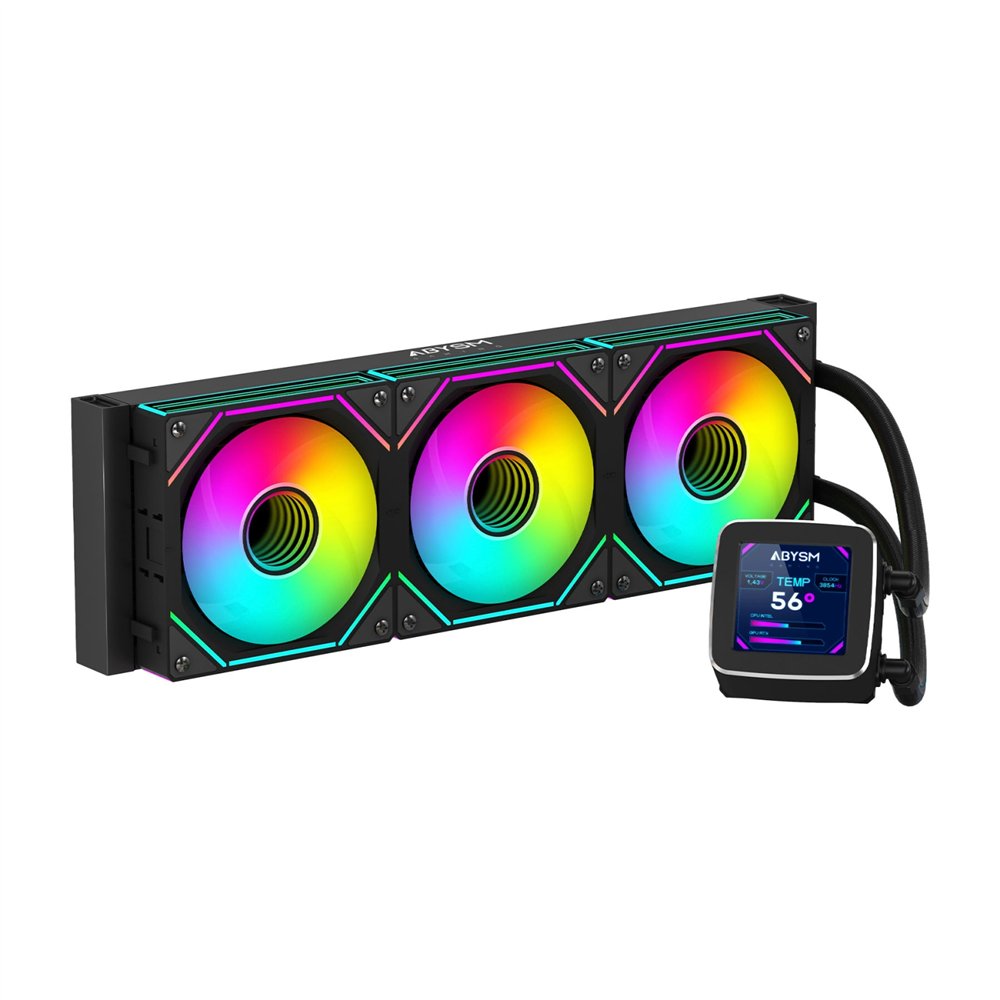 abysm oceanic lcd 360 argb procesador sistema de refrigeración líquida todo en uno 12 cm negro 1 pieza(s)