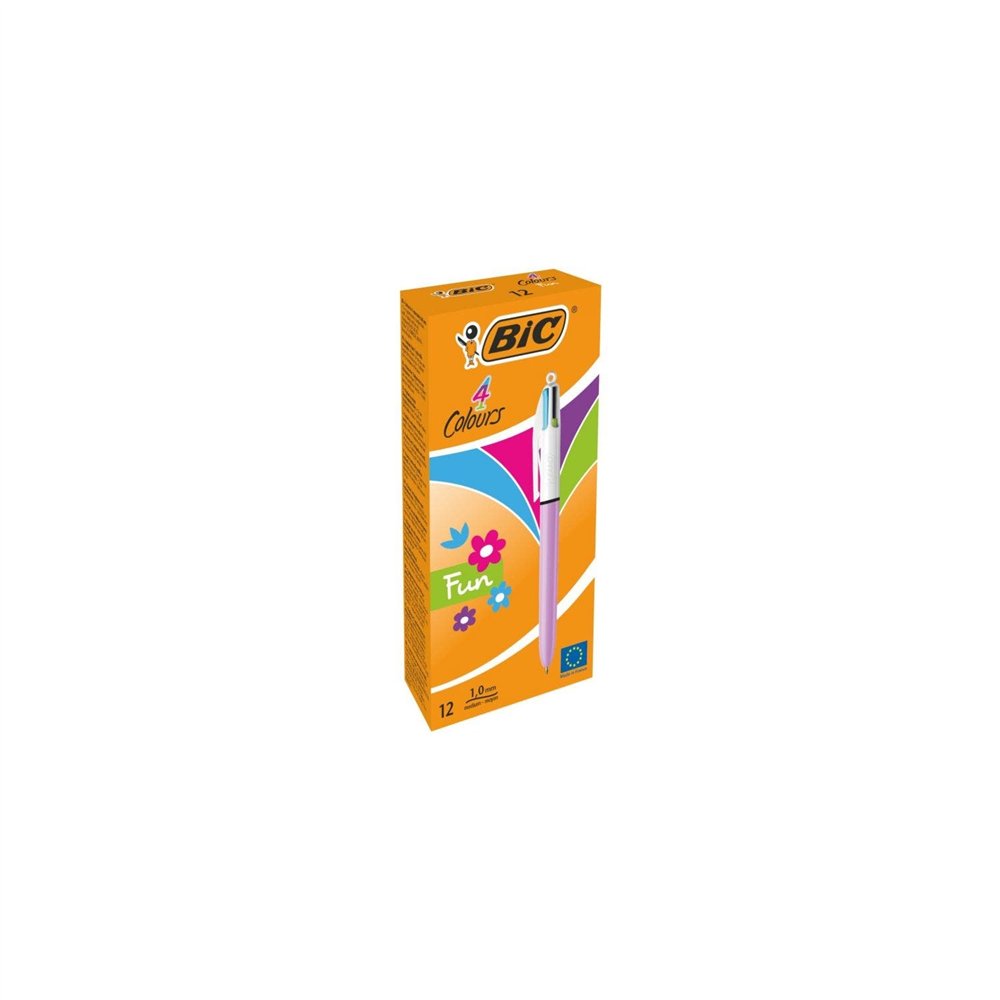 bic 503815 bolígrafo verde, rosa, púrpura, turquesa bolígrafo de punta retráctil con pulsador 12 pieza(s)