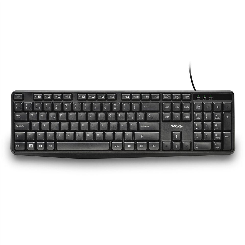 ngs funky v4 (querty, es) teclado hogar / oficina usb qwerty español negro