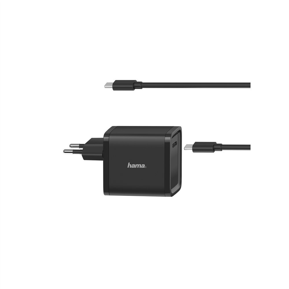 hama | cargador universal de portátil usb c de 45w, carga rápida, color negro
