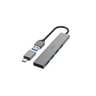 hama 00200141 hub de interfaz usb 3.2 gen 1 (3.1 gen 1) type-a 5000 mbit/s gris
