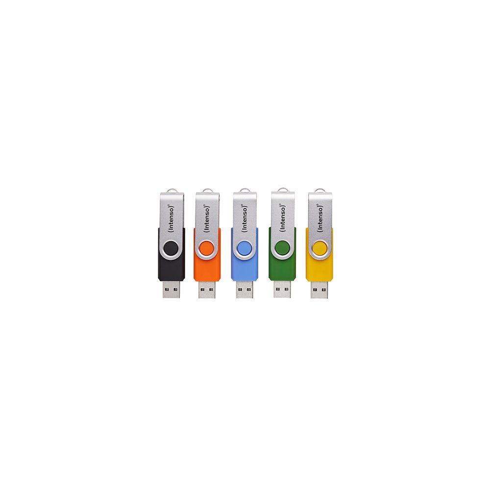 intenso 5 x memoria usb office line, 64 gb, usb-a, 3.2 gen 1x1, colores surtidos