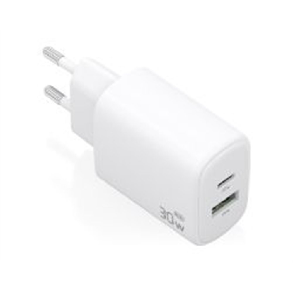 cargador de pared aisens usb-a/c 30w blanco (a110-0977)