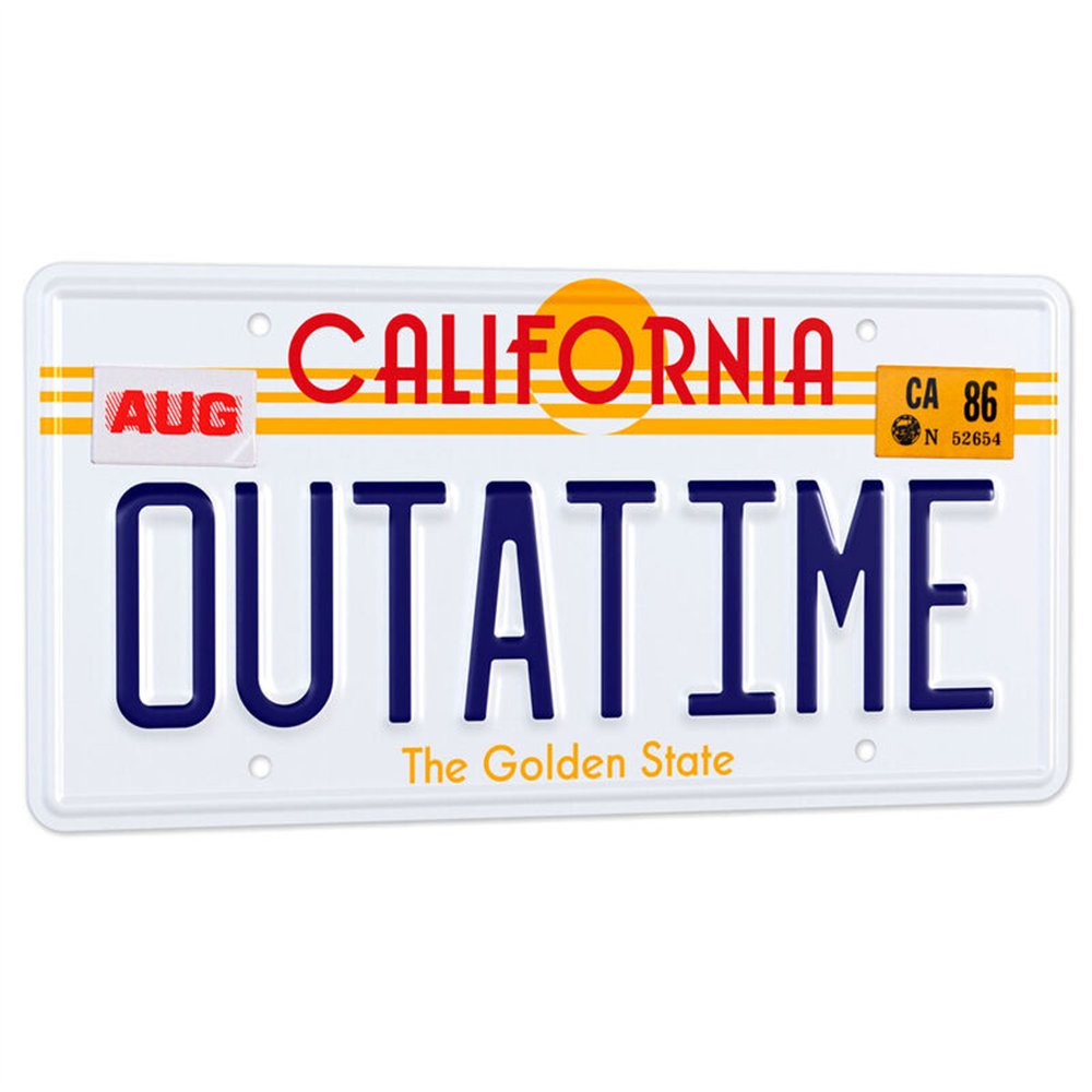 replica matricula delorean outatime regreso al futuro