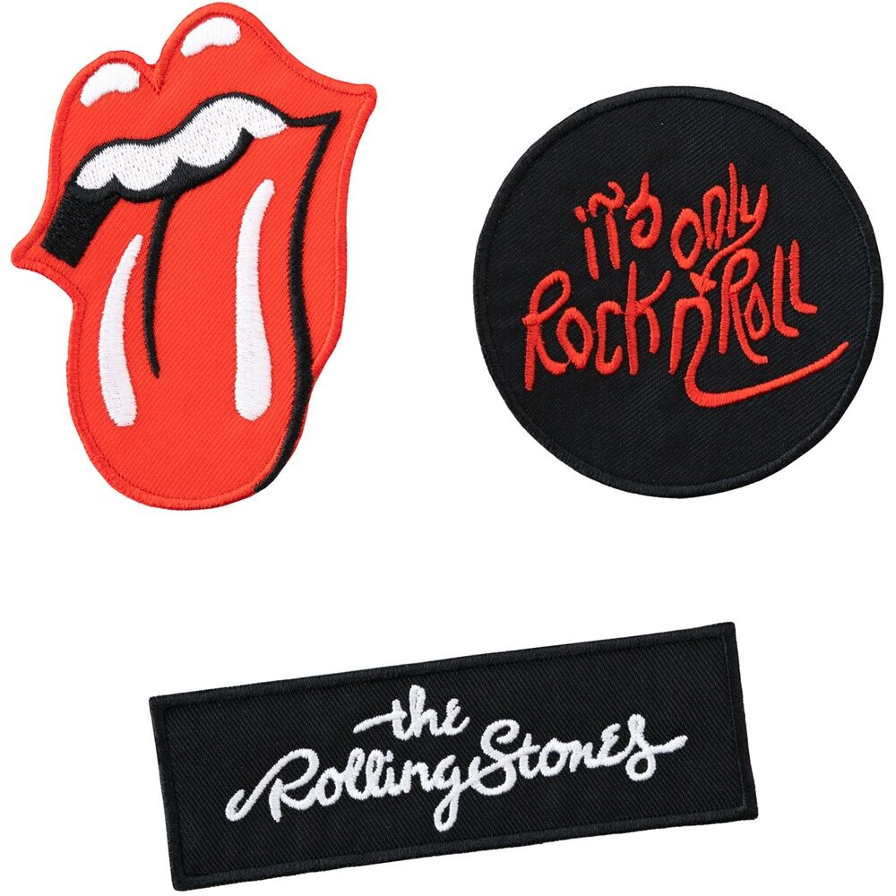 set 3 parches rolling stones