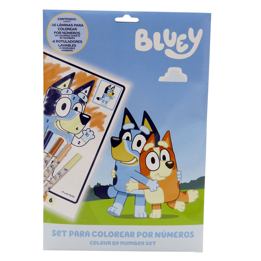 set coloreable numeros bluey