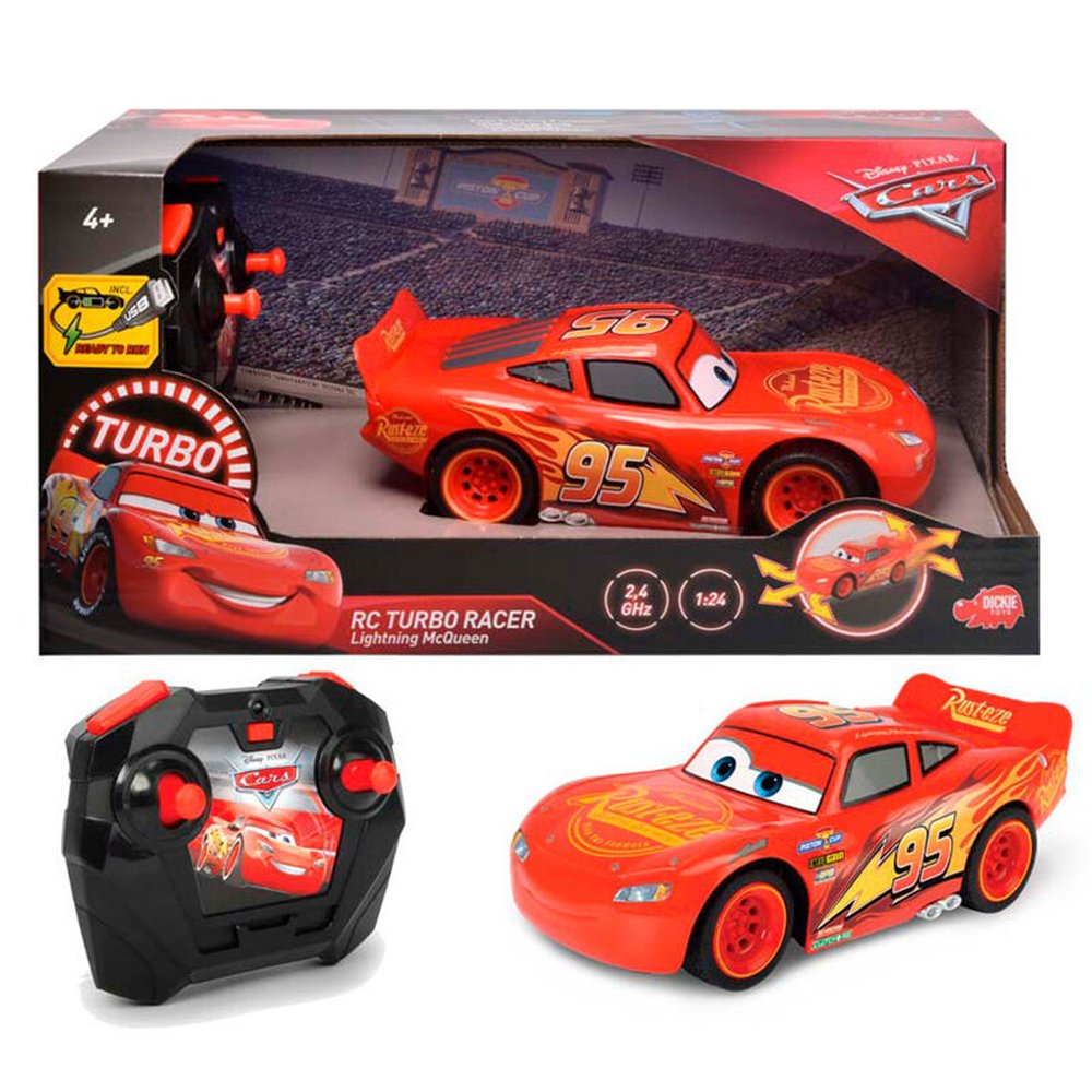 coche radio control rayo mcqueen cars disney pixar 1:24