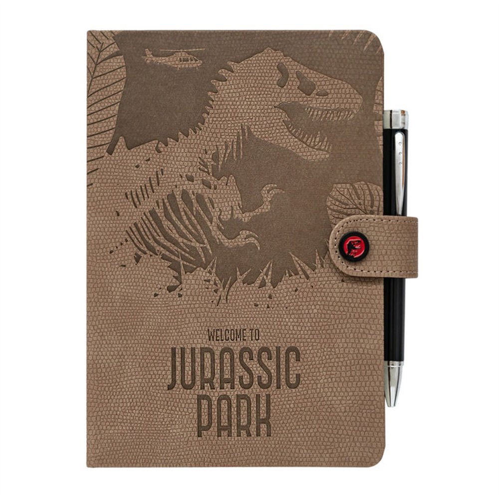 cuaderno a5 premium + boligrafo proyector jurassic park