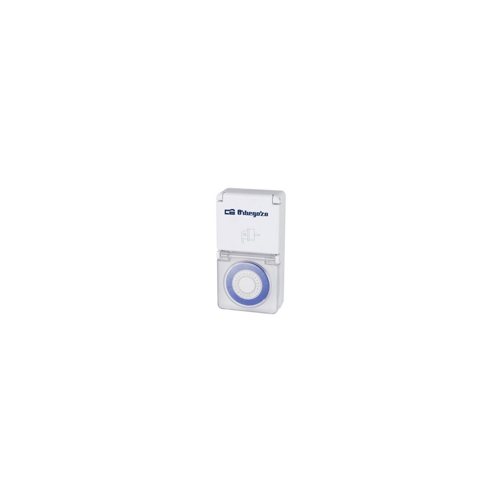 temporizador orbegozo pg 10 potencia max 3680w programador diario intervalos 15 min tapa protectora ip 44 blanco 16277