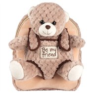 mochila + peluche oso milly 26cm