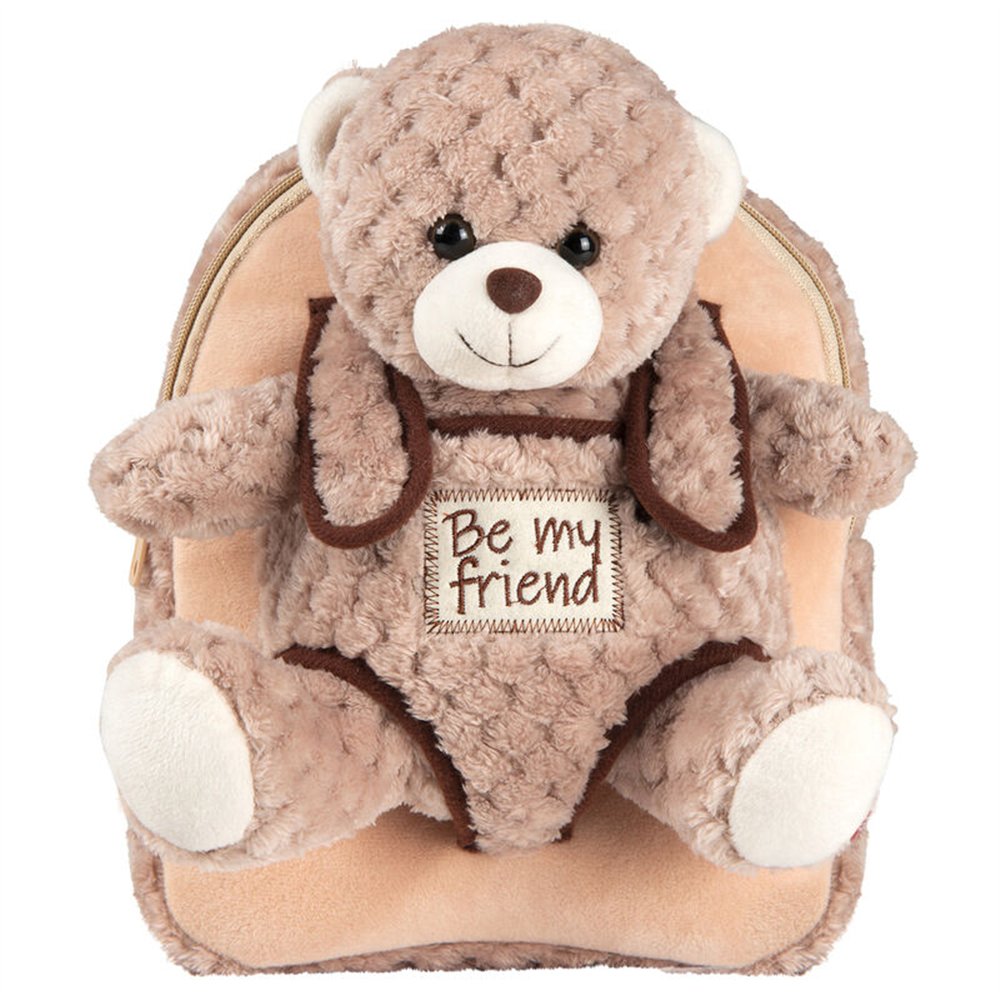 mochila + peluche oso milly 26cm