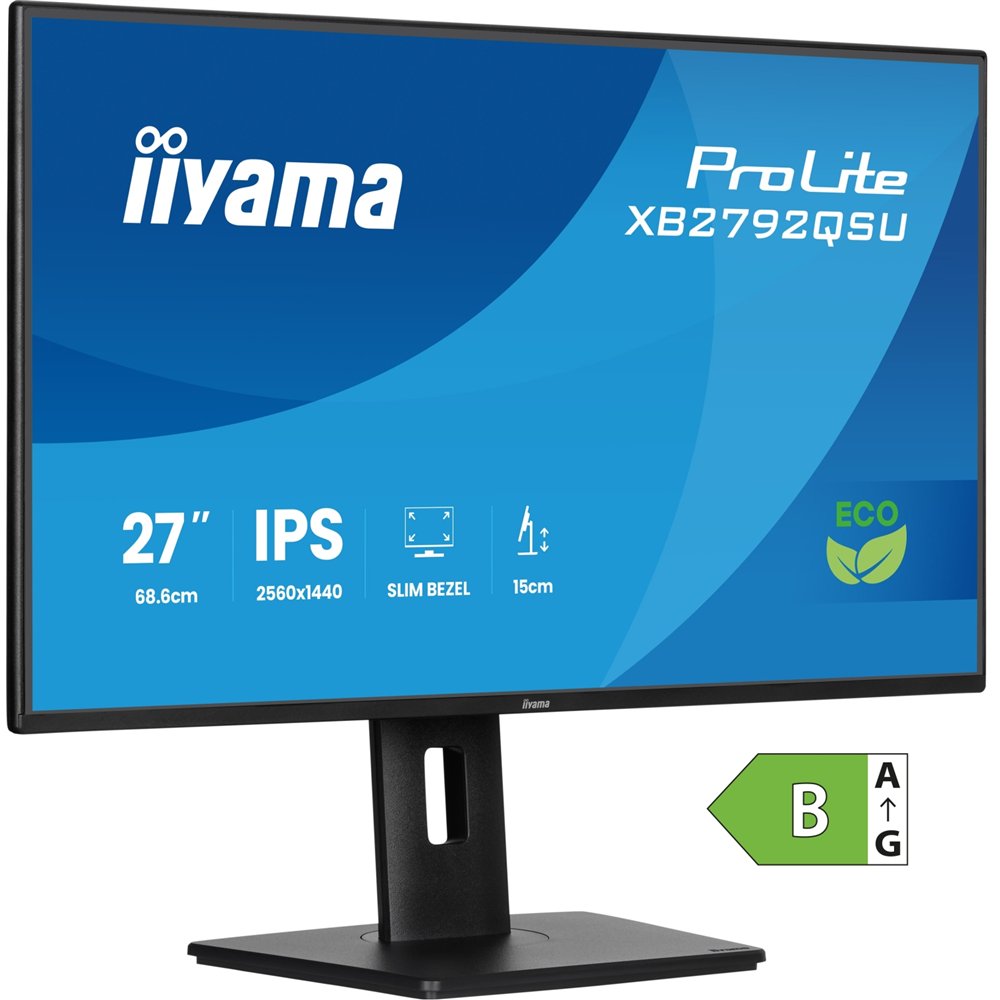 iiyama prolite xb2792qsu-b1 pantalla para pc 68,6 cm (27") 2560 x 1440 pixeles quad hd led negro