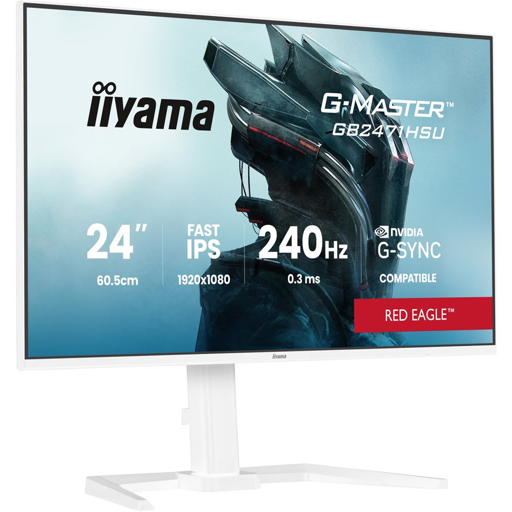 iiyama g-master gb2471hsu-w1 pantalla para pc 60,5 cm (23.8") 1920 x 1080 pixeles blanco