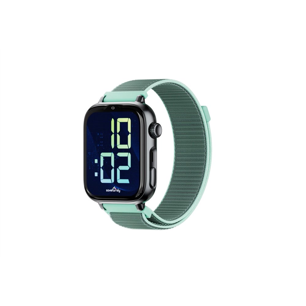 savefamily savewatch plus 2 reloj inteligente para niños 4g esfera negra correa tela ocean