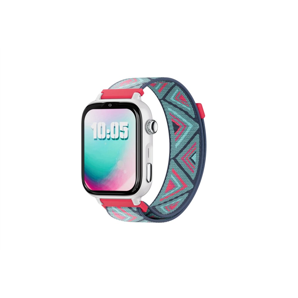 savefamily savewatch plus 2 reloj inteligente para niños 4g esfera blanca correa tela tribeca