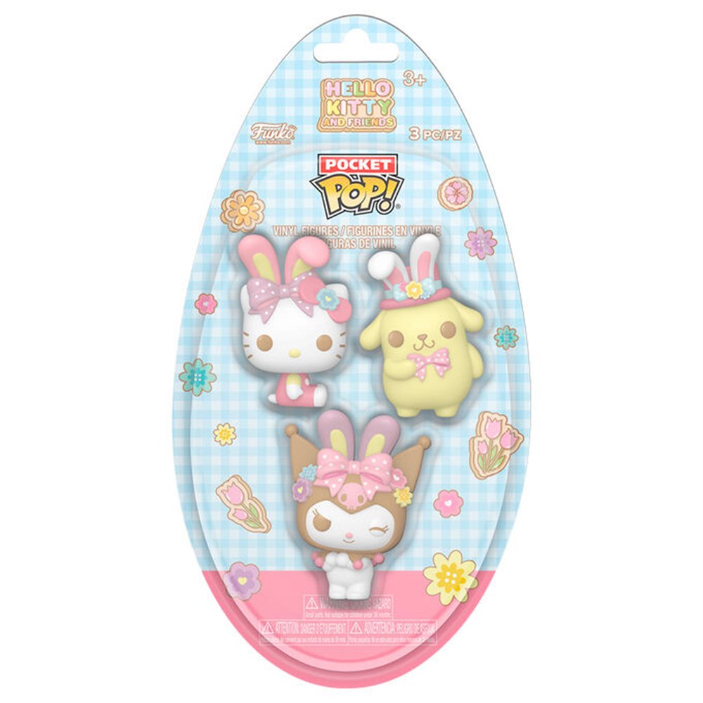 blister 3 figuras pocket pop egg hello kitty and friends