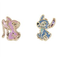 pendientes angel & stitch disney plata