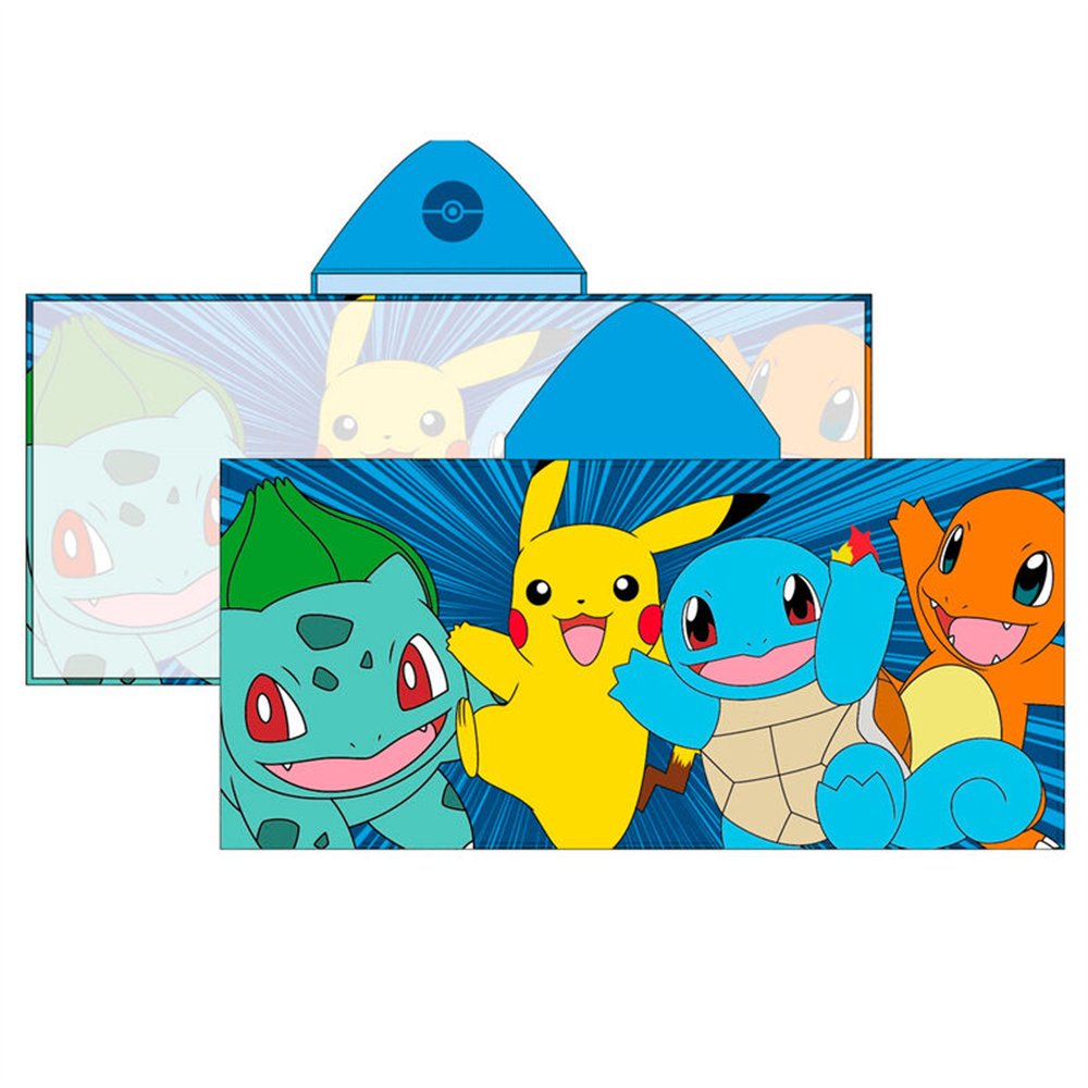 poncho toalla pokemon microfibra