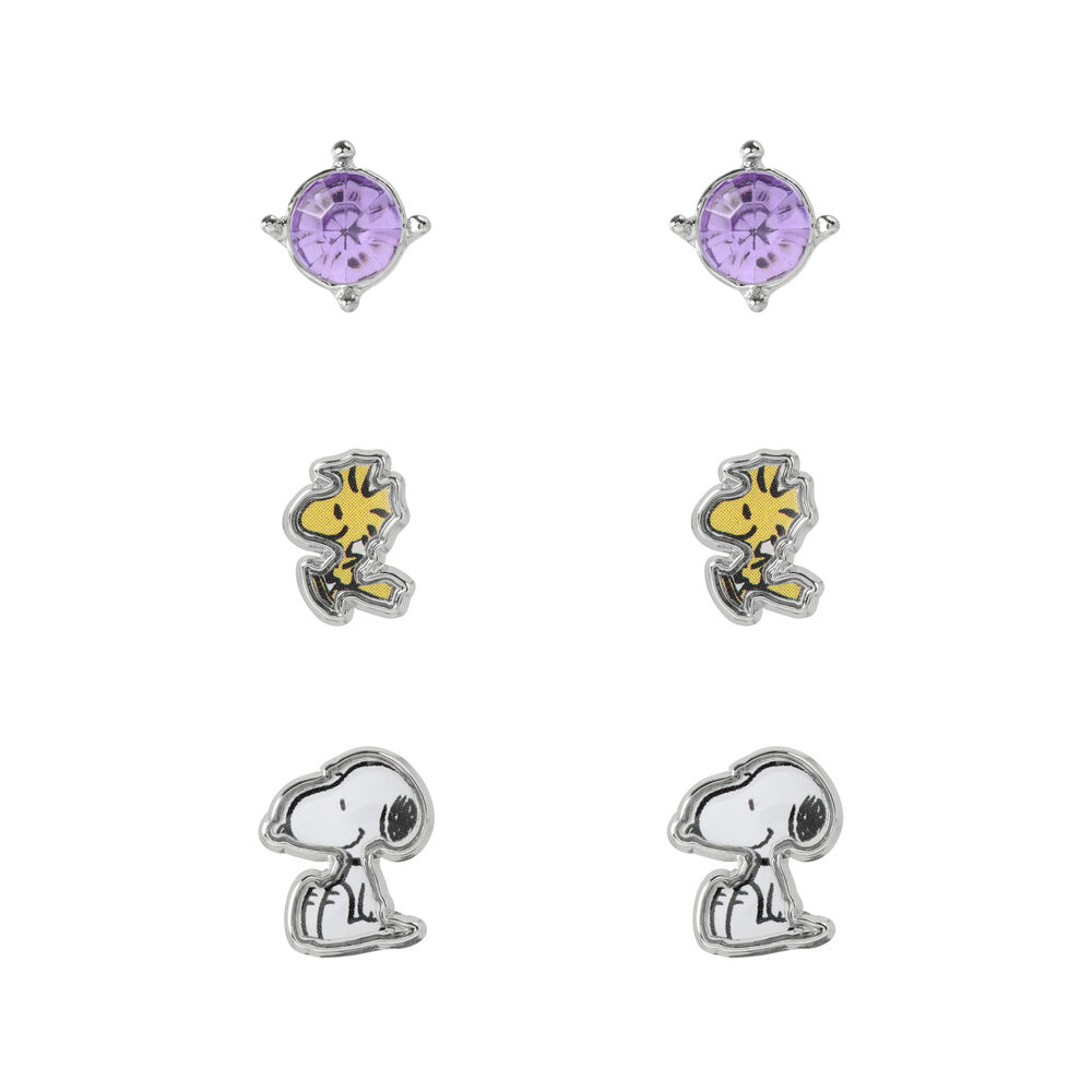 set 3 pares de pendientes snoopy