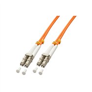 lindy 46481 cable de fibra optica 2 m lc om2 naranja