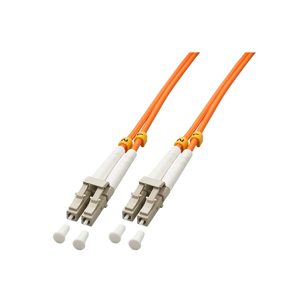 lindy 46481 cable de fibra optica 2 m lc om2 naranja