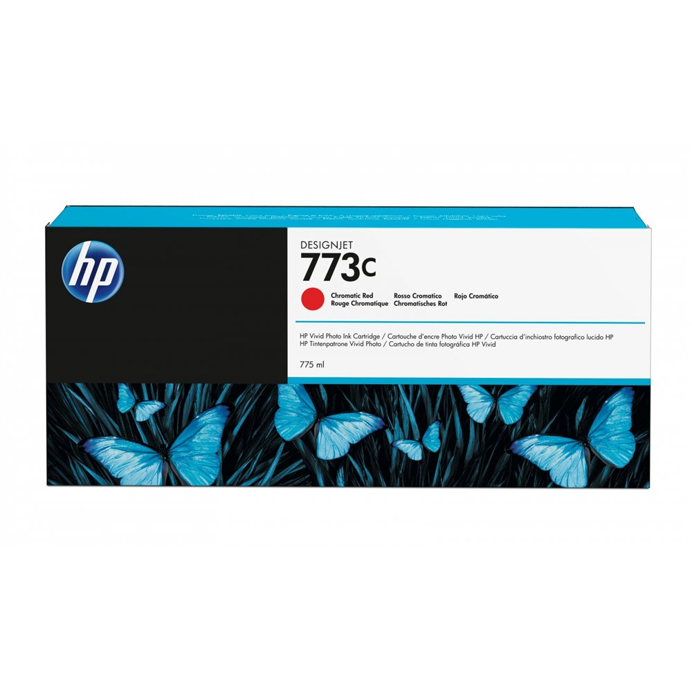 hp cartucho de tinta designjet 773c rojo cromático de 775 ml