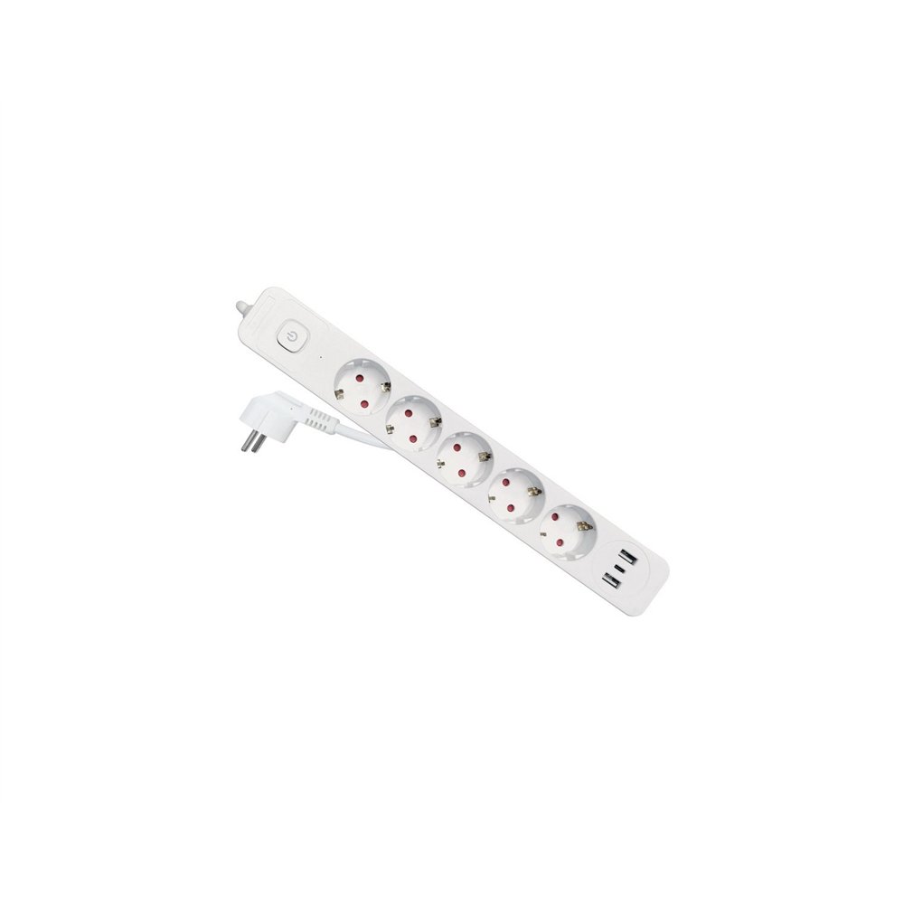 equip 245555 base múltiple 2,5 m 5 salidas ac interior blanco