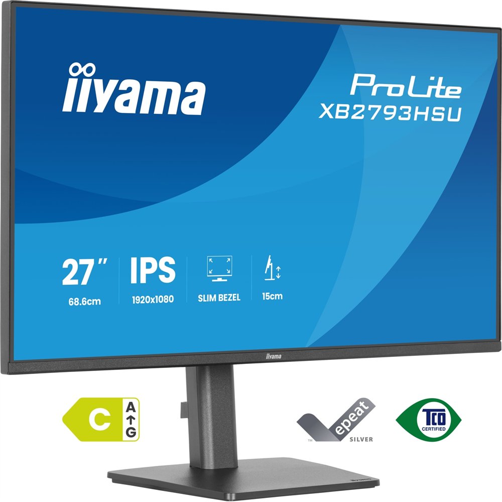 iiyama prolite xb2793hsu-b1 pantalla para pc 68,6 cm (27") 1920 x 1080 pixeles full hd led negro