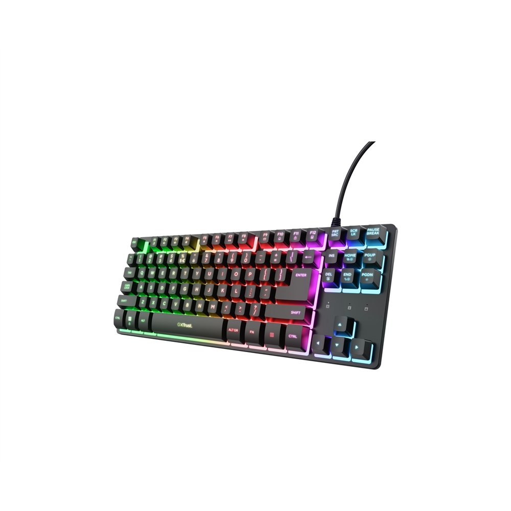 trust gxt 833 thado tkl teclado juego usb qwerty español negro