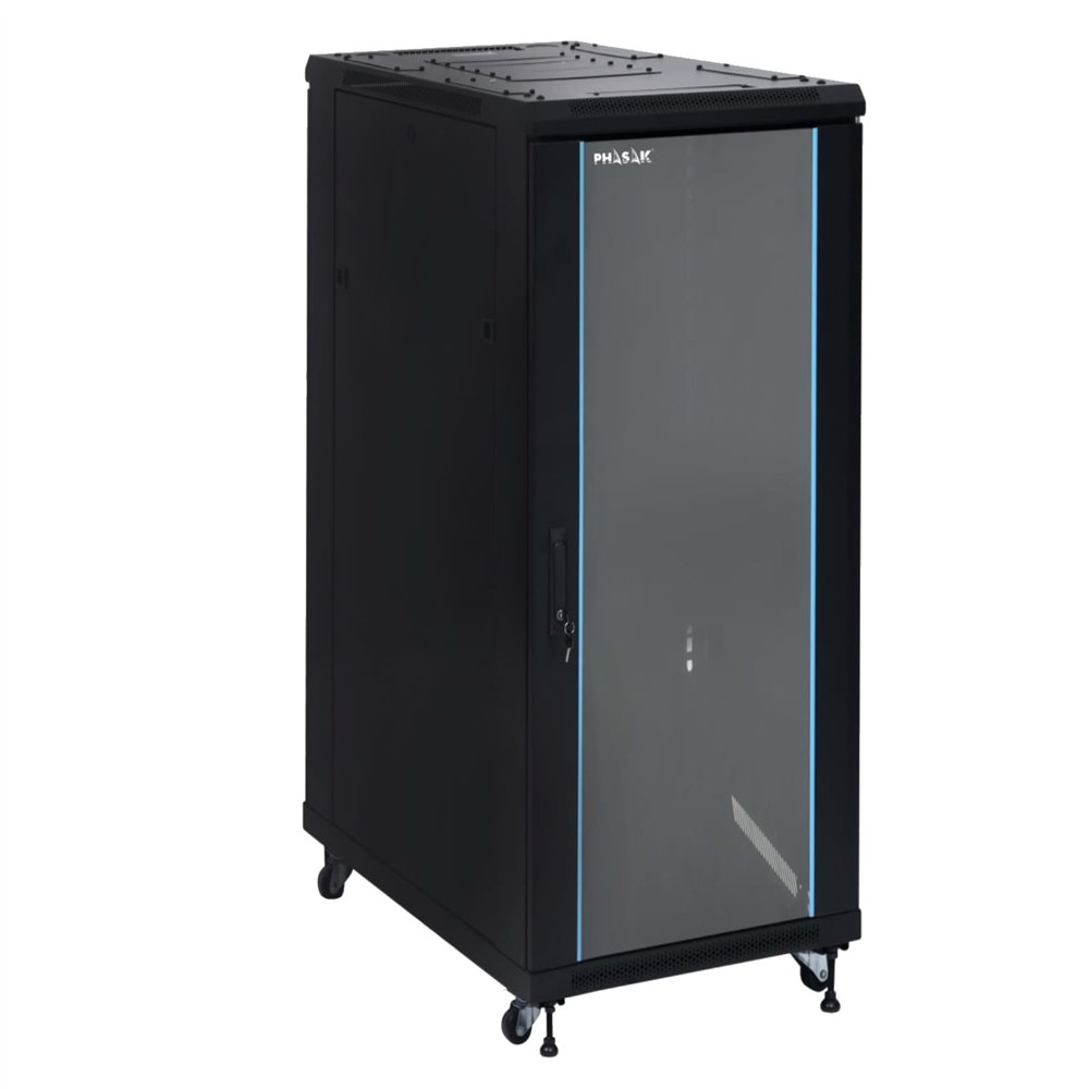 phasak armario rack pro 19" 32u 600 x 600 negro con ventilación - pho 6632 (desmontado)