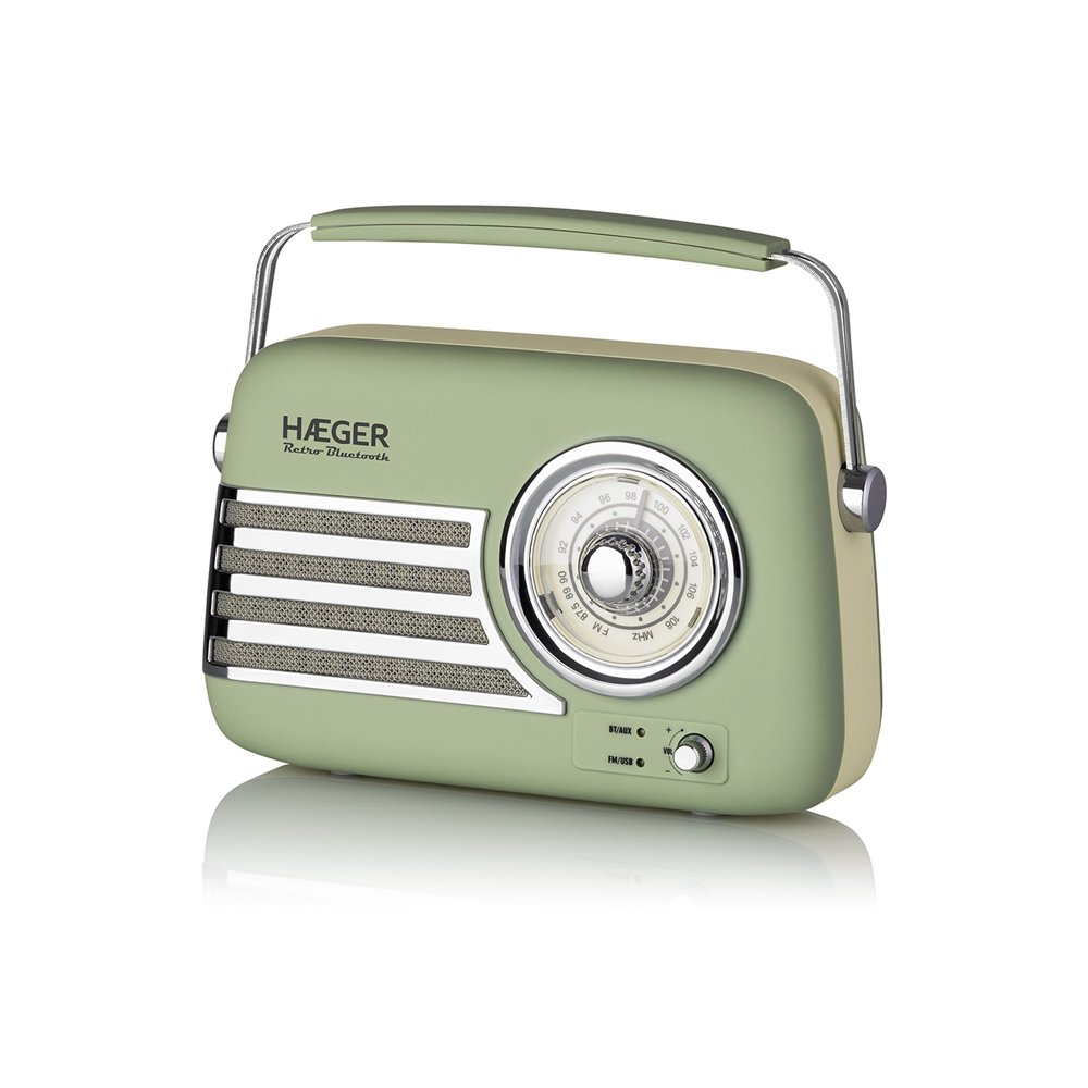 haeger rb-gre.001a radio portátil analógica verde