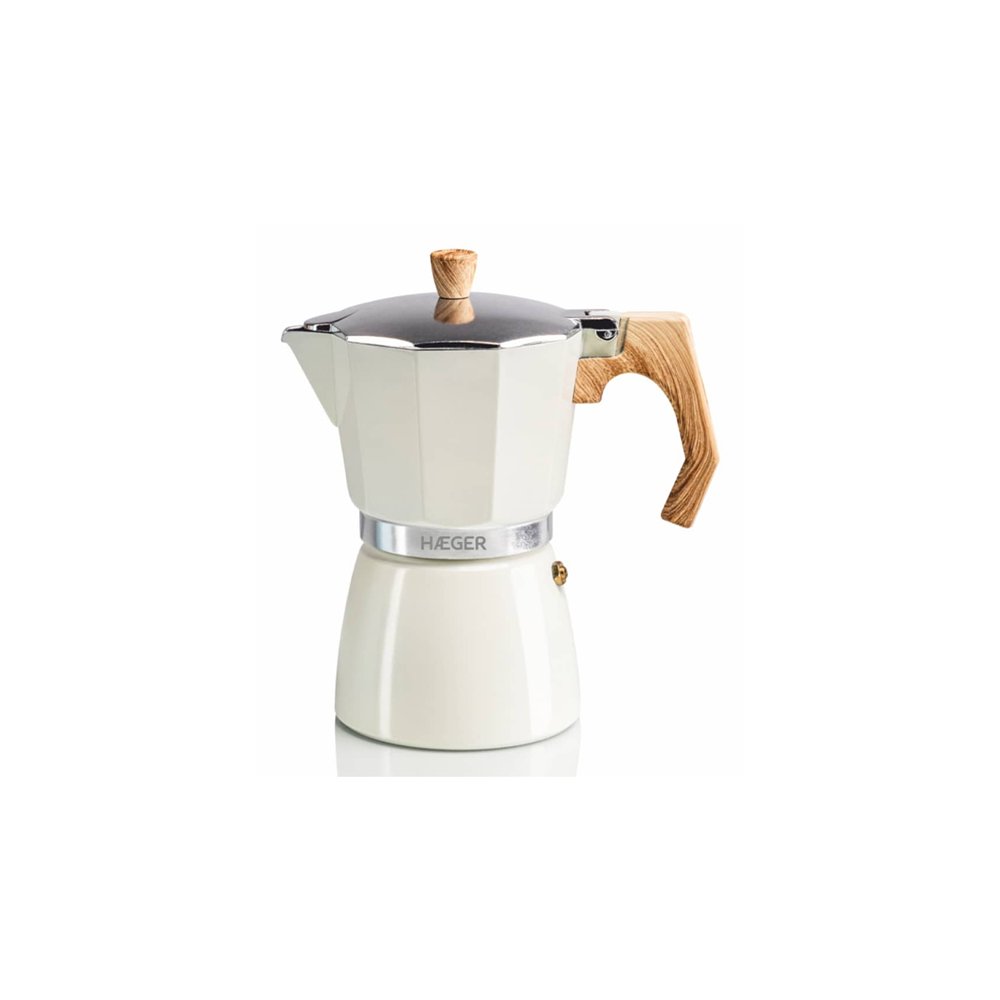 haeger moka pot 6 cafetera italiana beige