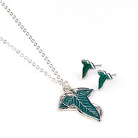 set colgante + pendientes la hoja de lorien el señor de los anillos