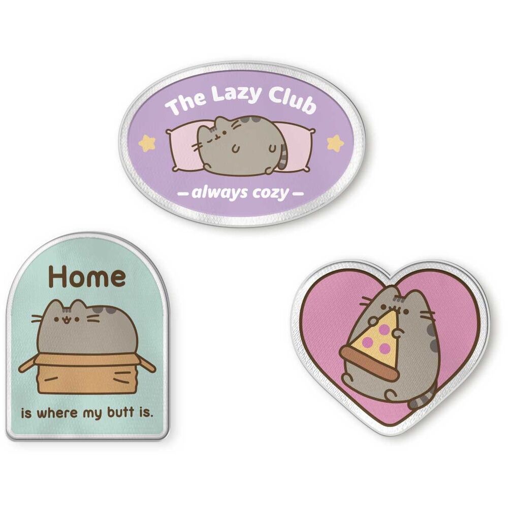 set 3 parches pusheen