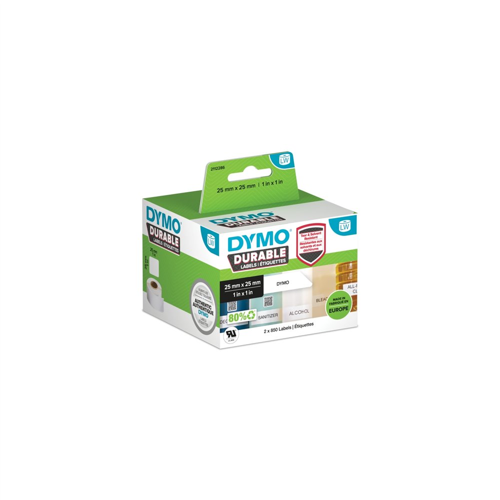 dymo durable blanco etiqueta para impresora autoadhesiva