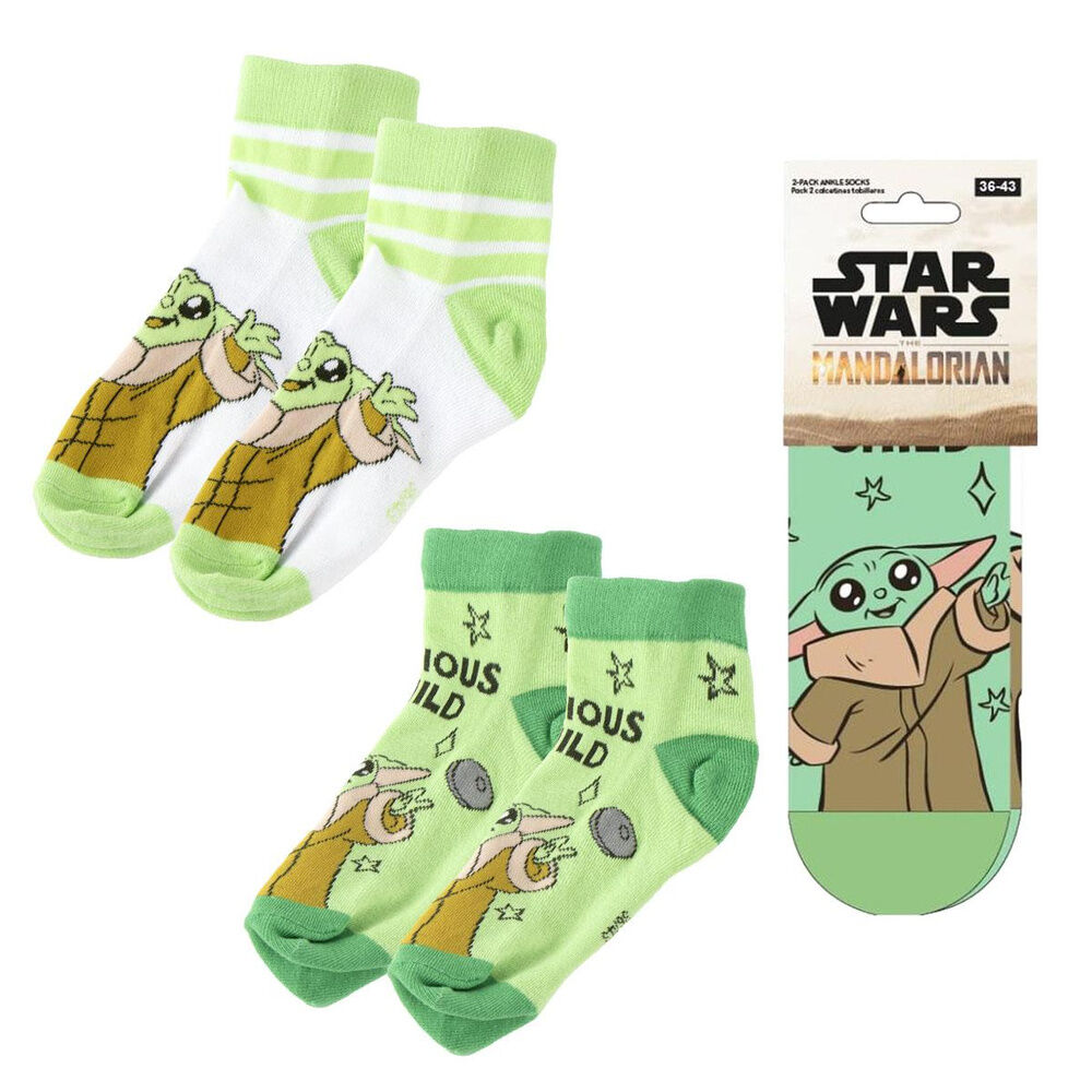 set 2 pares calcetines grogu the mandalorian star wars adulto surtido