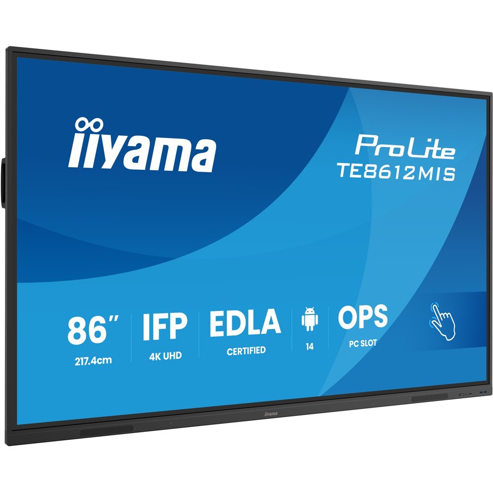 iiyama te8612mis-b4ag pantalla de señalización panel plano interactivo 2,17 m (85.6") lcd wifi 400 cd / m² 4k ultra hd negro pan