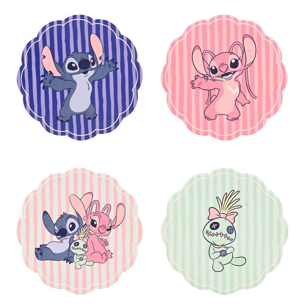 set 4 posavasos ceramica stitch disney
