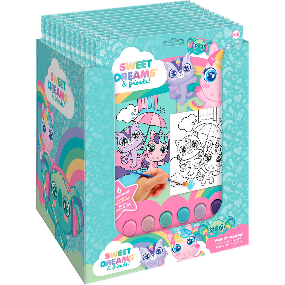 set papeleria pinta con numeros sweet dreams surtido