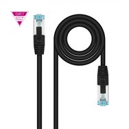 nanocable cable de red latiguillo cat.7 600mhz lszh sftp pimf awg26, negro, 30 cm