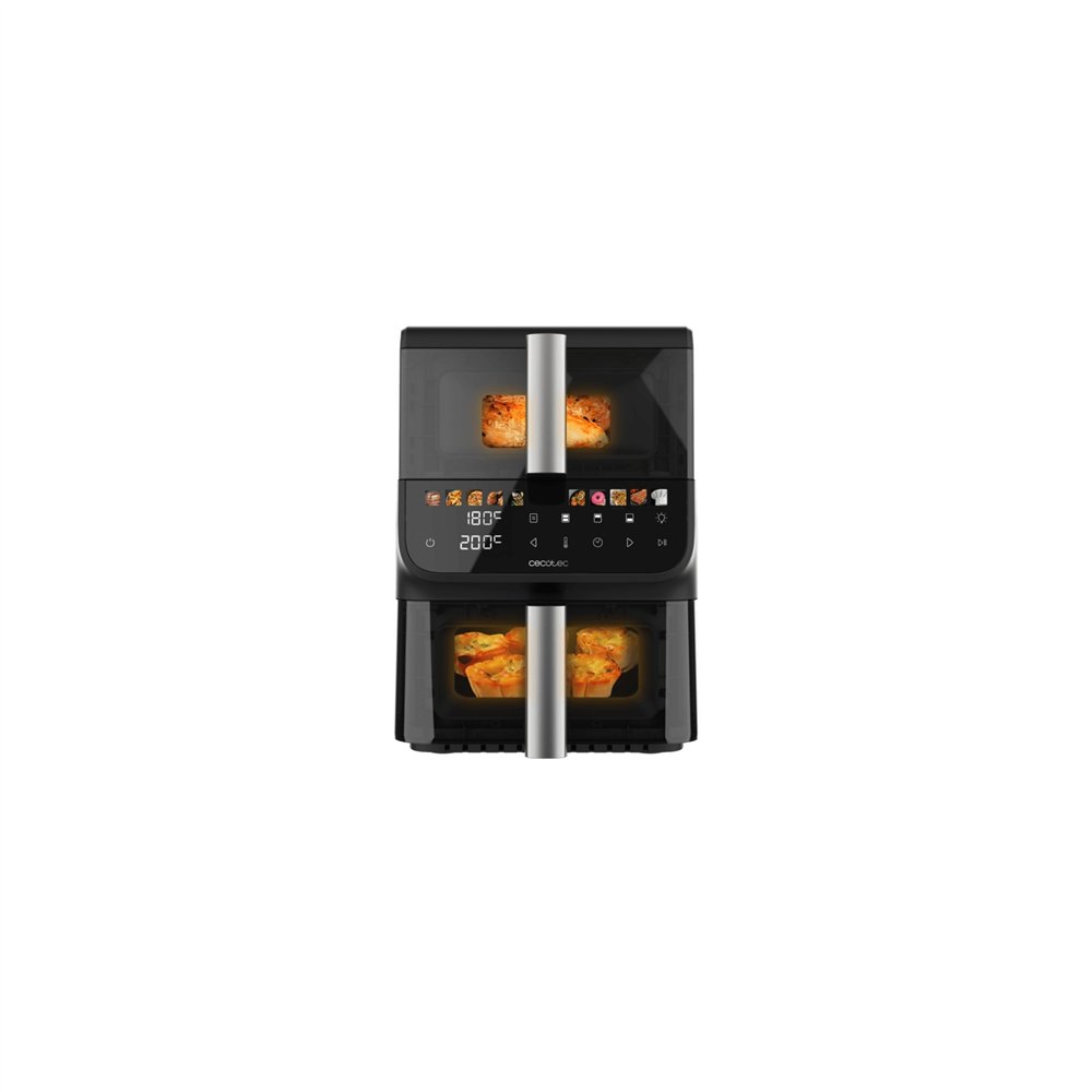 cecotec cecofry duolevel 10000 duosize window doble 10 l independiente 2000 w freidora de aire caliente negro