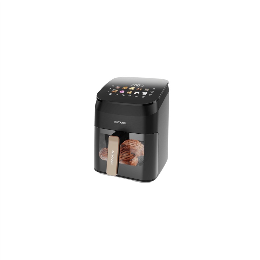 cecotec cecofry&grill smokin' 4500 sencillo 4,5 l 1900 w freidora de aire caliente negro, marrón
