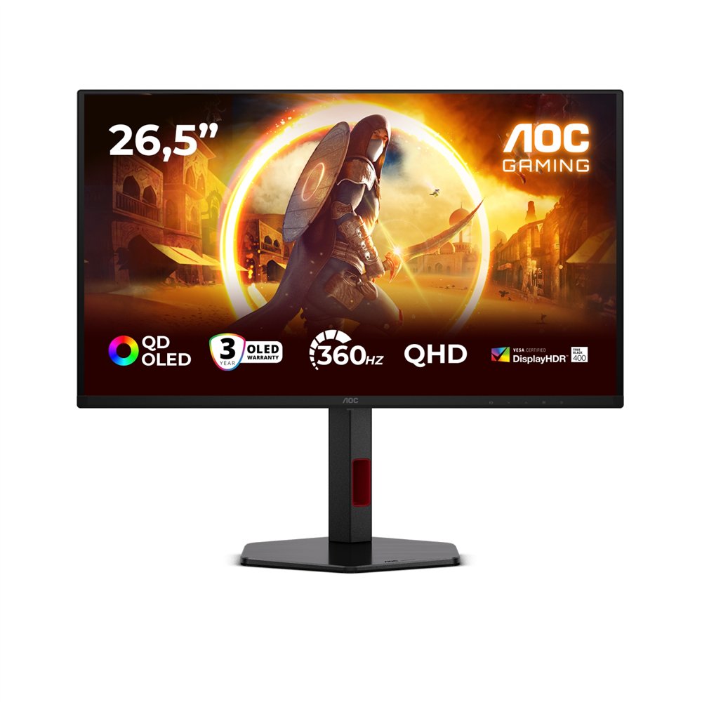 aoc g4 q27g4sdr pantalla para pc 67,3 cm (26.5") 2560 x 1440 pixeles quad hd qd-oled negro, rojo