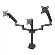 startech.com soporte de escritorio para 3 monitores vesa 75x75/100x100 de 27 pulgadas - grommet o abrazadera en c - ajuste sin h