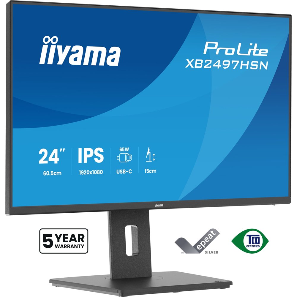 iiyama prolite xb2497hsn-b1 pantalla para pc 60,5 cm (23.8") 1920 x 1080 pixeles full hd led negro