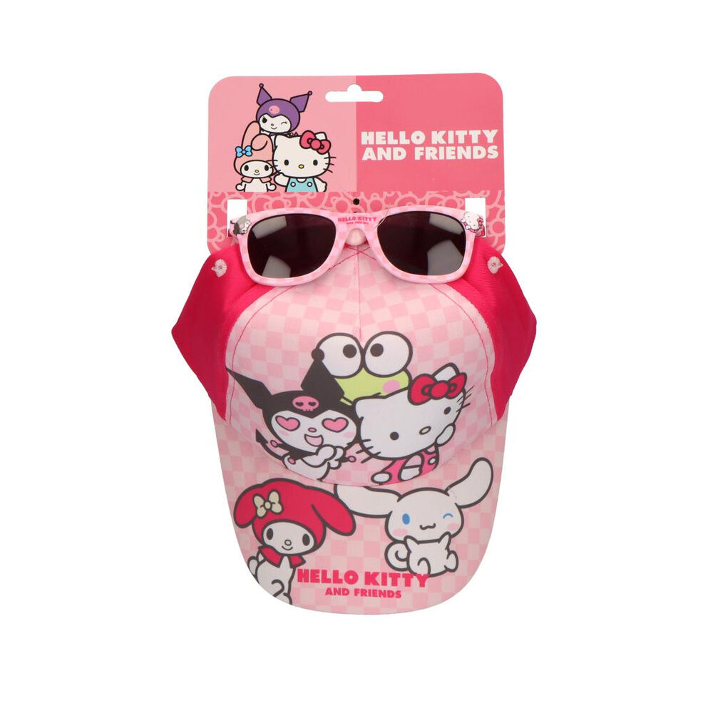 set gorra + gafas sol hello kitty and friends