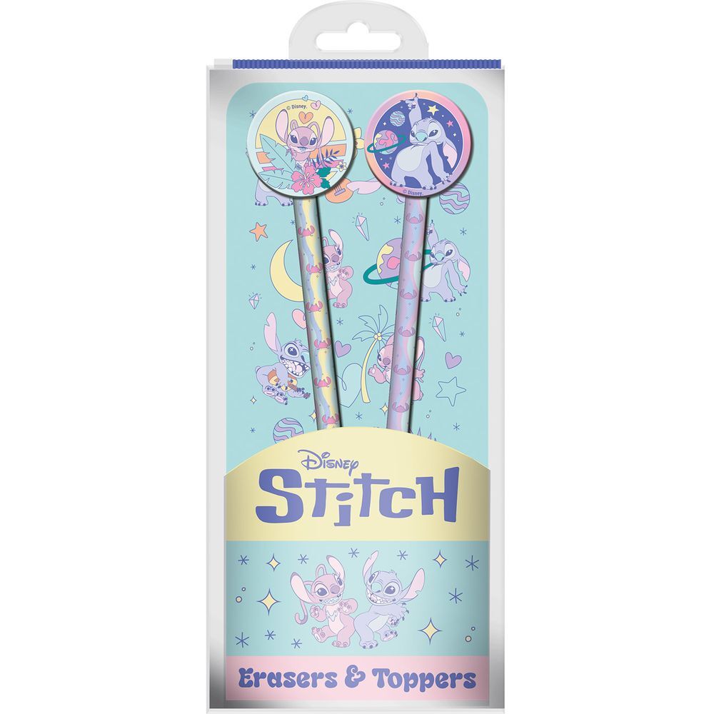 lapiz con topper borrador angel & stitch disney