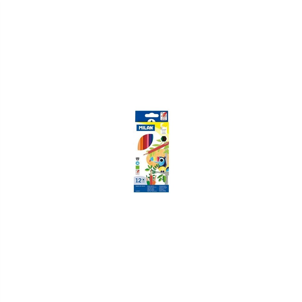caja 12 unidades de lapices milan colores hexagonales 80012