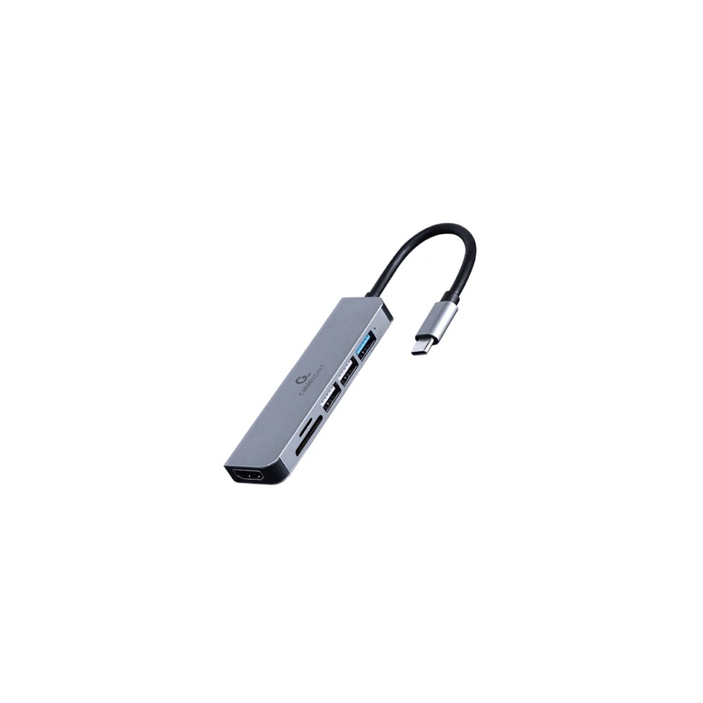 gembird a-cm-combo6-02 base para portátil y replicador de puertos alámbrico usb 3.2 gen 1 (3.1 gen 1) type-c gris
